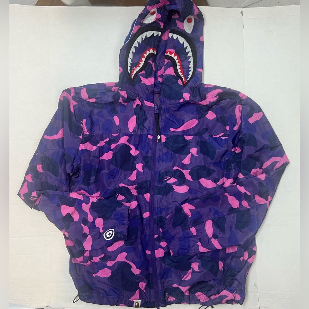 BAPE Men’s XXL Purple Camo Windbreaker Jacket Coat A Bathing Ape